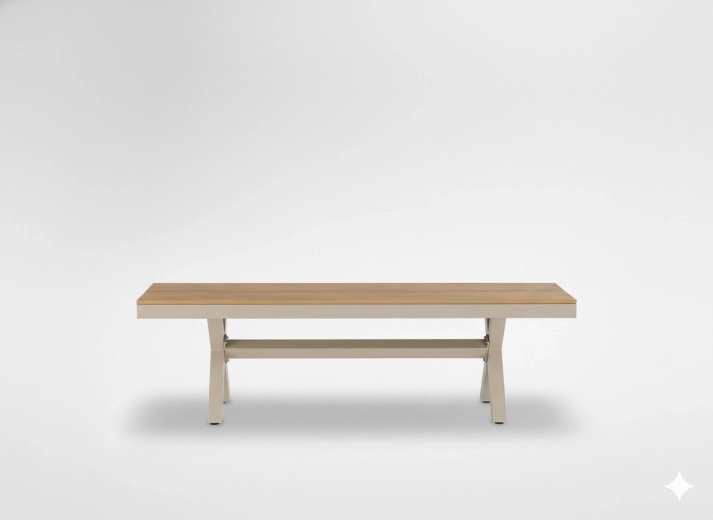 Aluminum garden bench beige 150 × 36 × 47 cm