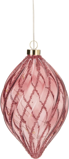 LED коледна декорация във формата на капка с таймер, бордо, 21 см