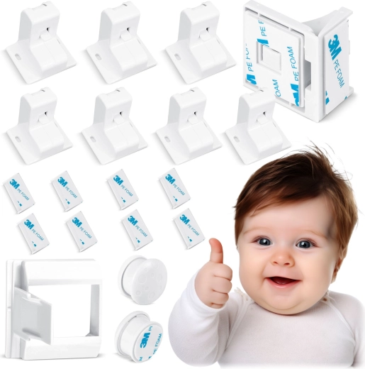 Магнитни детски ключалки за шкафове RICOKIDS, комплект 8 бр.