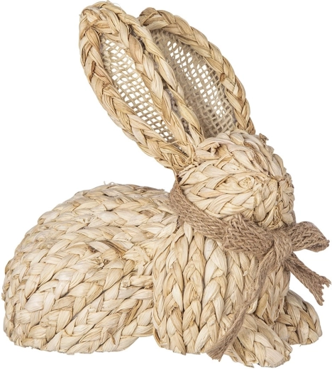 Decorative woven bunny figurine 16 cm