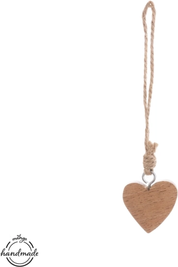 Hanging mini heart made of mango wood