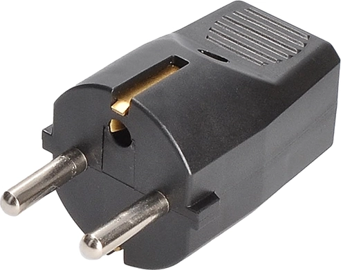 Solight straight plug, black
