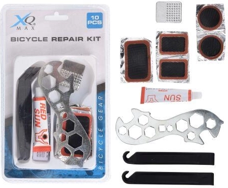 Tube Patch and Bike Wrench Set, 10-piece