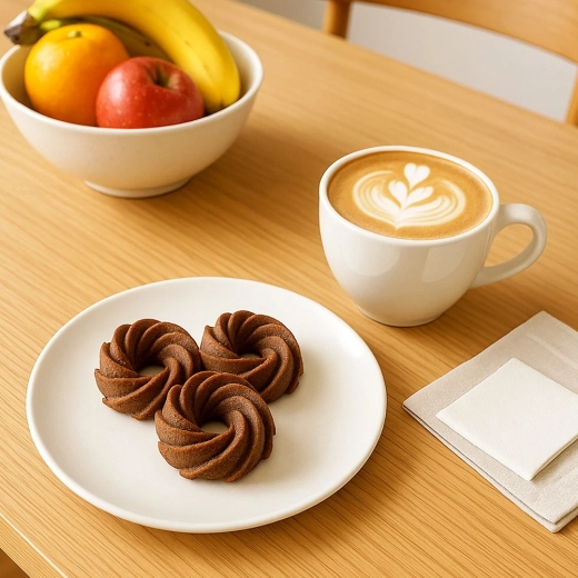 Stylish serving with coffee or breakfast