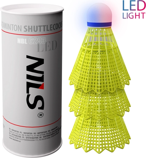 NILS LED Badminton Shuttlecocks, 3 pcs