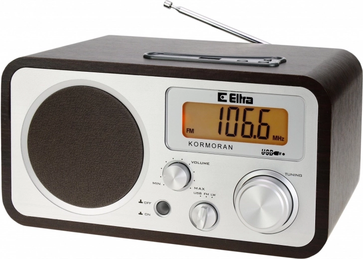 Радио Kormoran FM/LW с USB, кафяво дърво