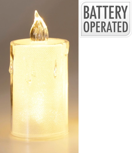 LED candle 10.5 cm transparent