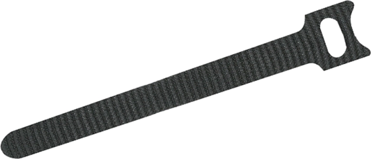 Textile Cable Ties with Hook-and-Loop Fastener, Black, 10 pcs