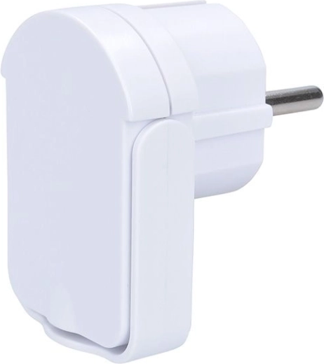 Solight angled plug with low profile, IP20, white