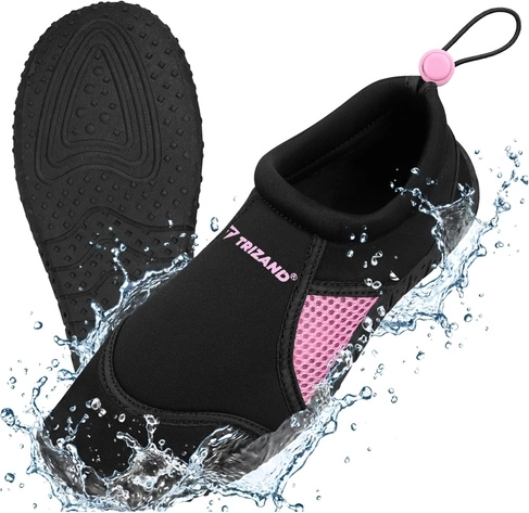 Trizand black-pink water shoes, non-slip 5 mm, size 38