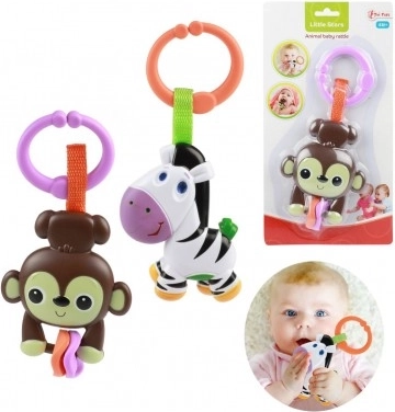 Baby rattle with animal, plastic, 4m+