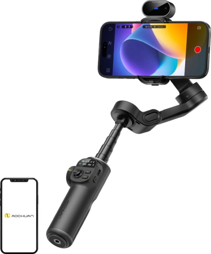 AOCHUAN Smart X2 стабилизатор за мобилен телефон с AI сензор, черен