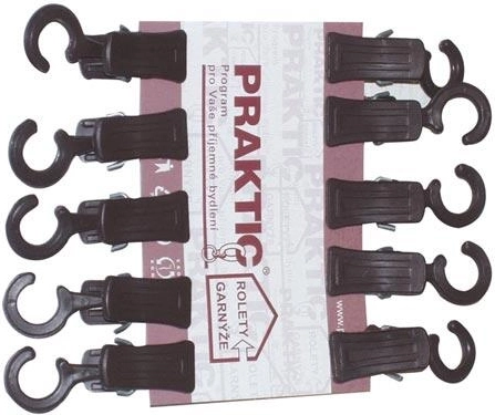 Fabric clip, plastic, brown (pack of 10)