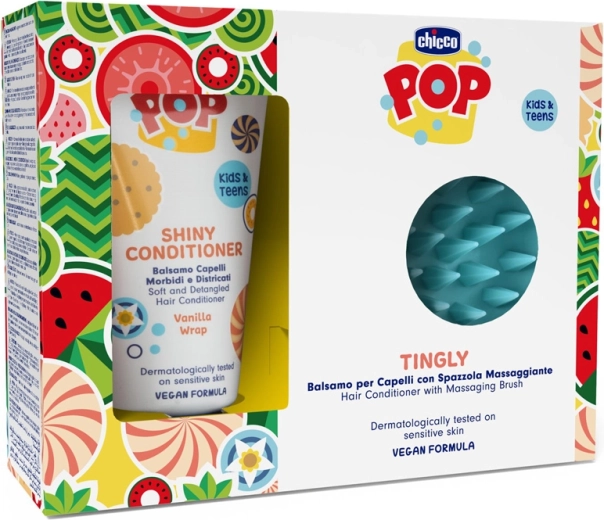 Chicco POP Vanilla Shiny балсам за коса 150 мл с масажна четка за скалп