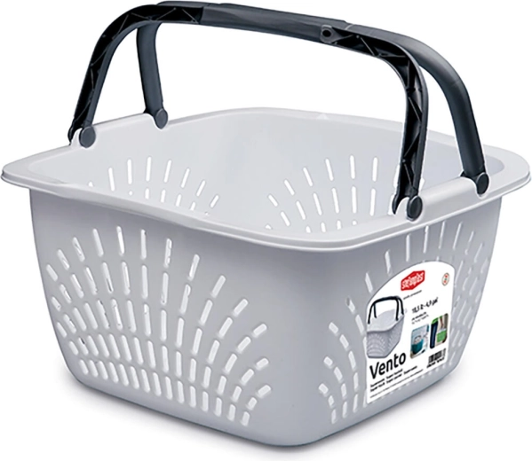 Plastic shopping basket Vento with 2 handles, 18.5 l, load capacity 15 kg
