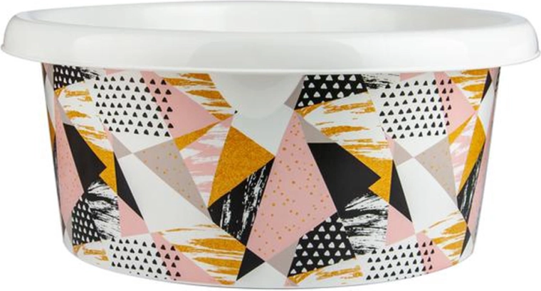 Plastic wash basin with decor 12 L, assorted designs