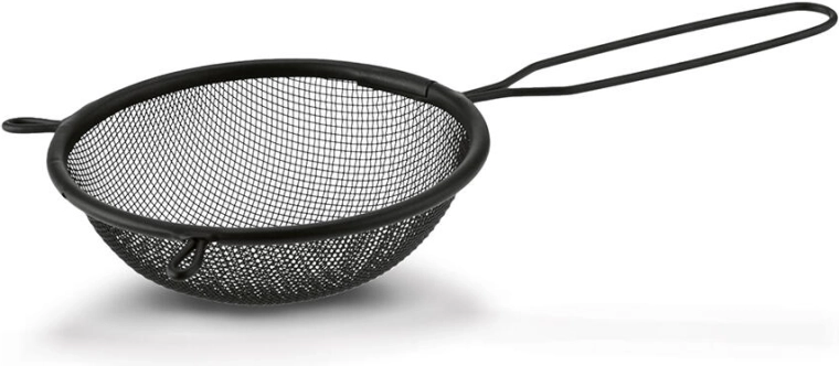 Metal kitchen strainer 12 cm, black