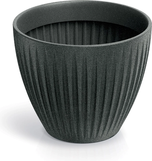 Latia Round Flower Pot 40 cm – Black Granite