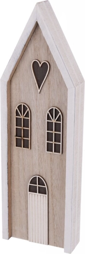 Дървена декоративна къщичка бежова 9 × 3 × 30 см