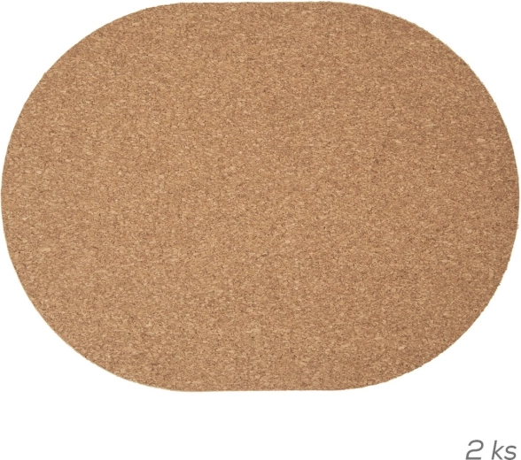 Cork placemat set, 2 pcs, 43.5 × 29 cm
