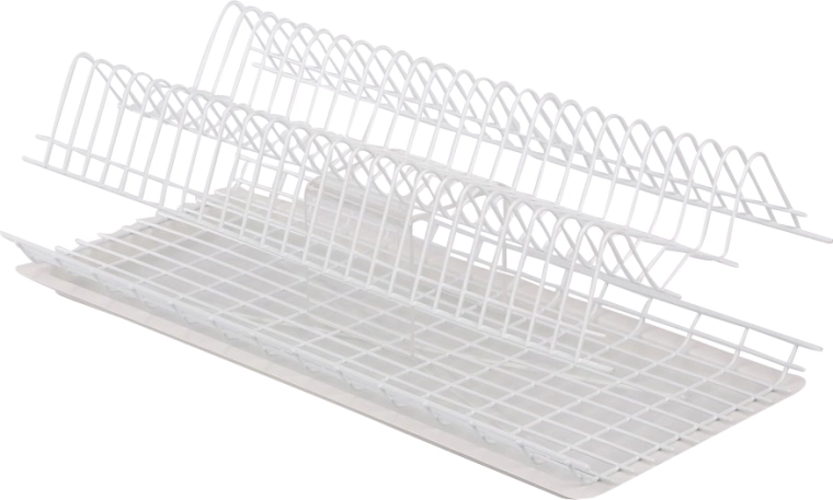 60 cm white in-cabinet dish drainer with drip tray – Metpol