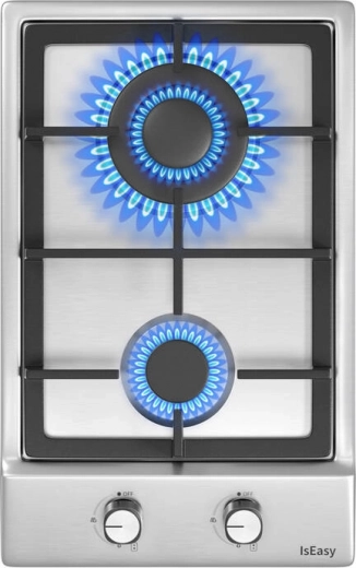Dual-zone Gas Stove IsEasy Stainless Steel