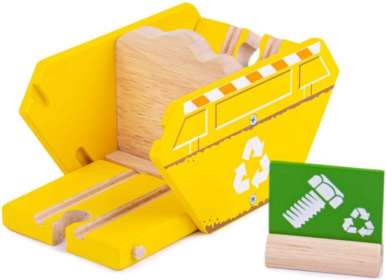 Дървен рециклиращ контейнер за дървена железница BIGJIGS RAIL