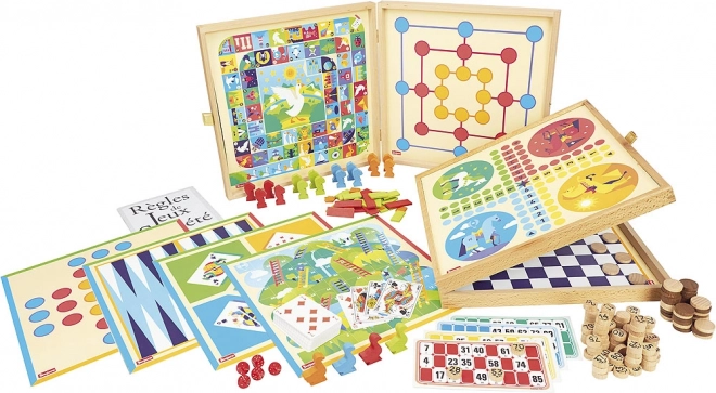 Комплект 150 игри JEUJURA – дървен семеен комплект