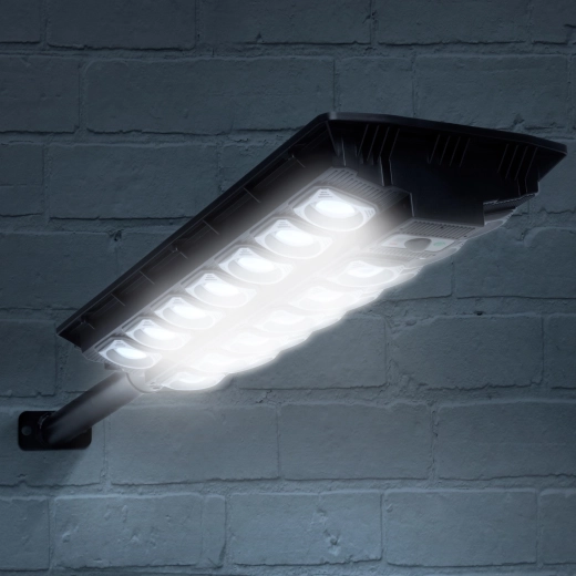 Solar wall floodlight with motion sensor, 520 SMD LEDs, 3000 lm