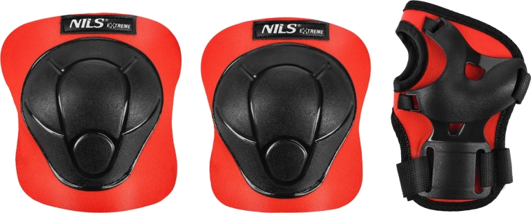 Комплект протектори за кънки и скейтборд NILS Extreme H210 – Червена
