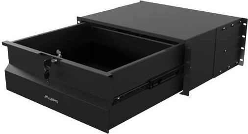 Lanberg lockable sliding rack drawer 19" 4U, depth 360 mm, black