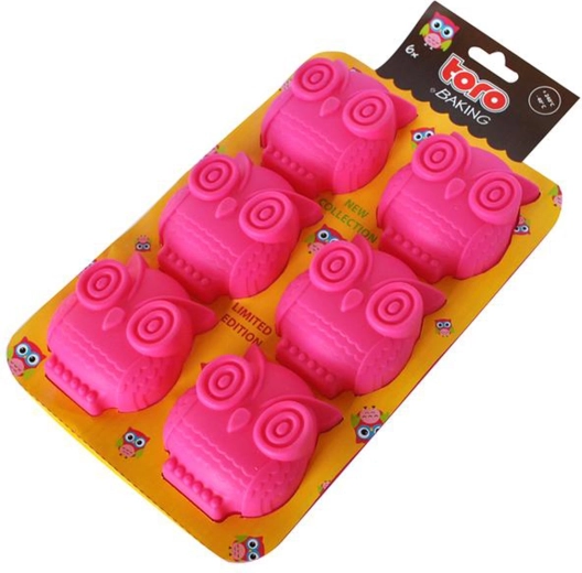 TORO Silicone Muffin Mold Owls 6 pcs