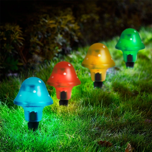Solar LED Mushroom-Shaped Garden Lamp - 1 piece