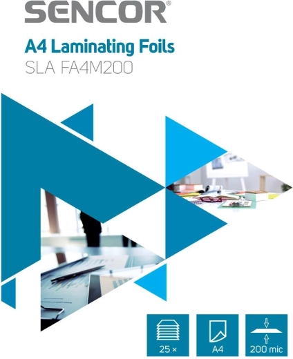 Sencor A4 Laminating Pouches, 200 Microns, 25 Pieces