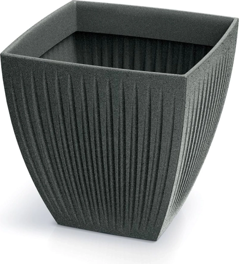 Latia Square Planter MIDL 40 × 40 × 40 cm – black granite