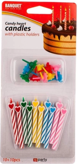 Heart-shaped candles 10 + 10 pcs