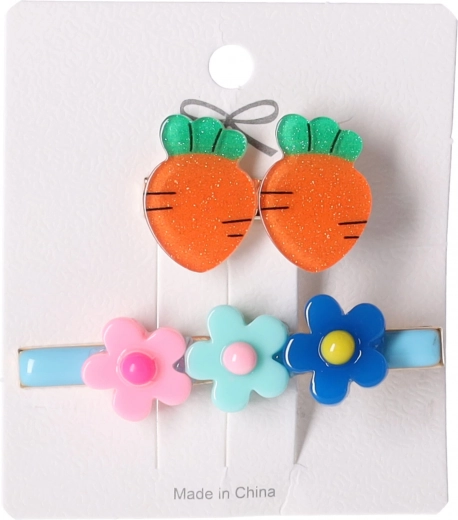Set of 2 Hair Clips - Carrot
