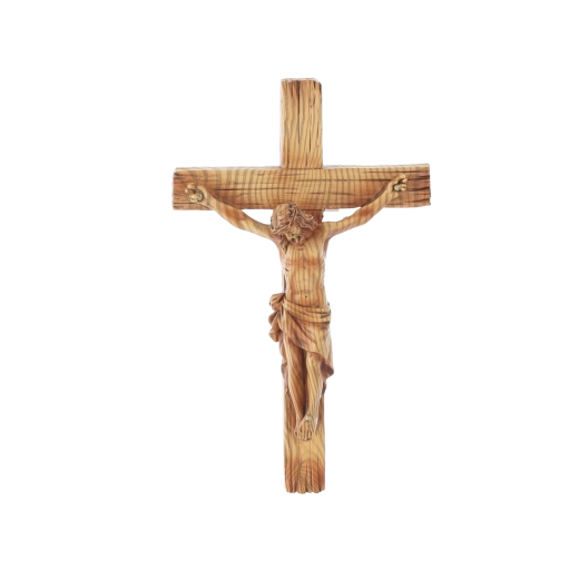 Hanging crucifix with figure of Jesus, polyresin, 20 cm