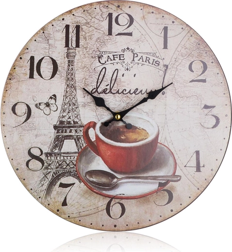 CAFE PARIS Wall Clock 34 cm