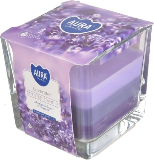 Scented candle in a glass jar with lavender fragrance 170 g