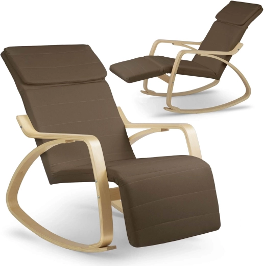 Suzi rocking recliner chair, brown