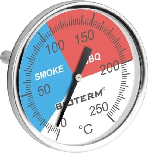 2-in-1 Smoker and Grill Thermometer, 0–250 °C, Stainless Steel