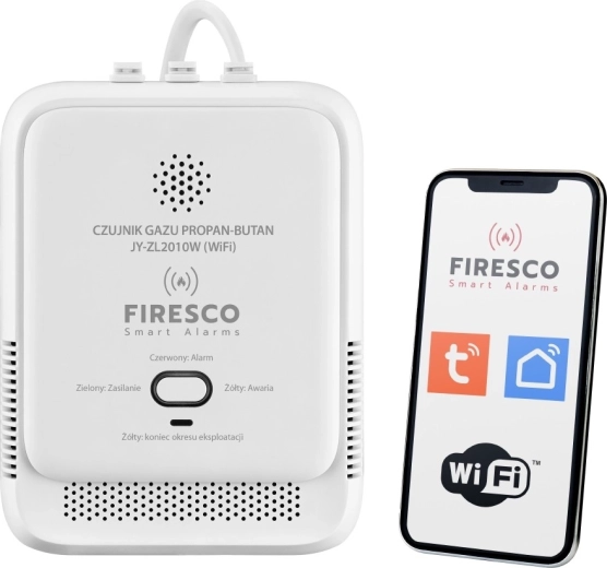 Firesco Wi‑Fi датчик за газ LPG (пропан и пропан‑бутан) Tuya/Smart Life