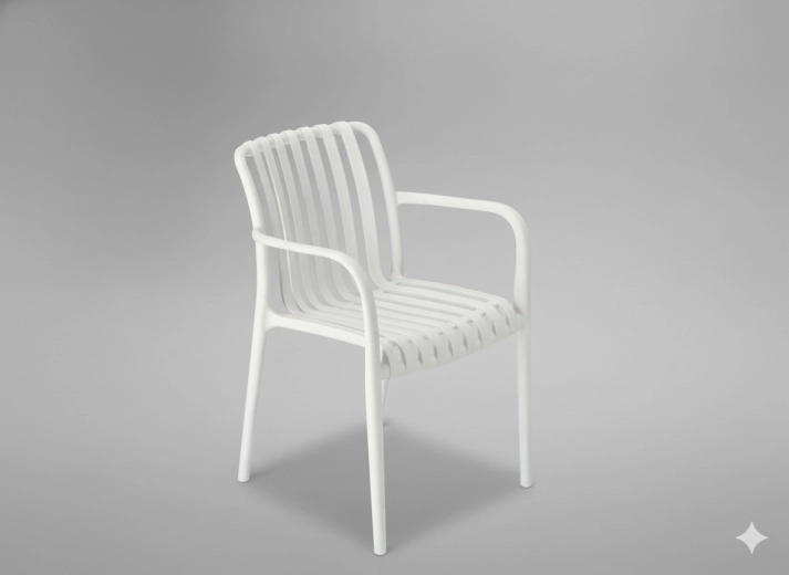 Градински стол бял 45,5 × 57 × 81 см