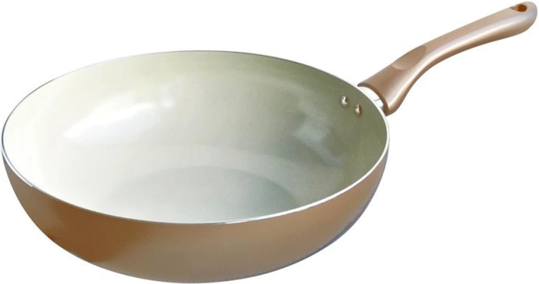 TORO Champagne Wok Pan 28 cm with Ceramic Coating