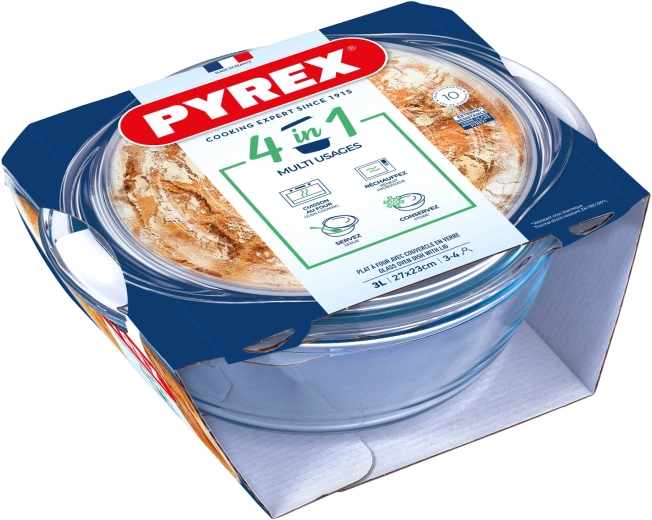 Pyrex round baking dish with lid 3 l
