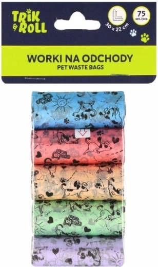 Dog Poop Bags 75 pcs (4 rolls)