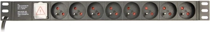 Rack power strip (PDU), 8 FR outlets, 1U, 10A, C14 plug 3m