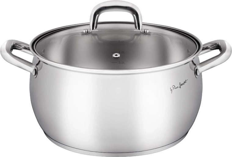 Lamart Shape stainless steel saucepan with lid 5.6 l