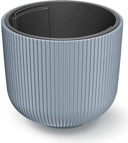 Milly Planter with Insert 35 cm – light gray plastic flower pot for indoor and outdoor use
